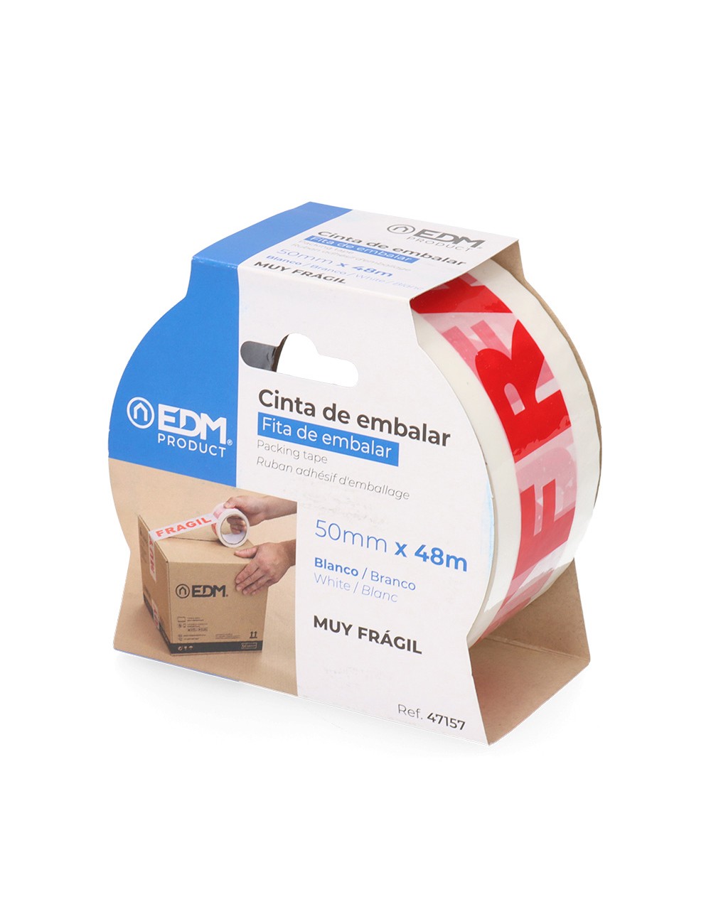 Cinta de embalar "muy frágil" 48 micras 50 mm x 48 m