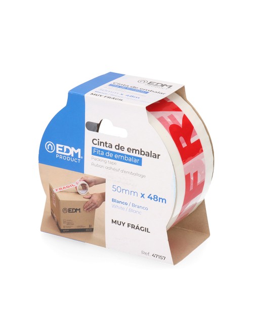 Cinta de embalar "muy frágil" 48 micras 50 mm x 48 m