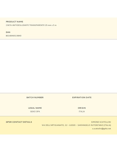 Cinta antideslizante transparente 25 mm x 5 m