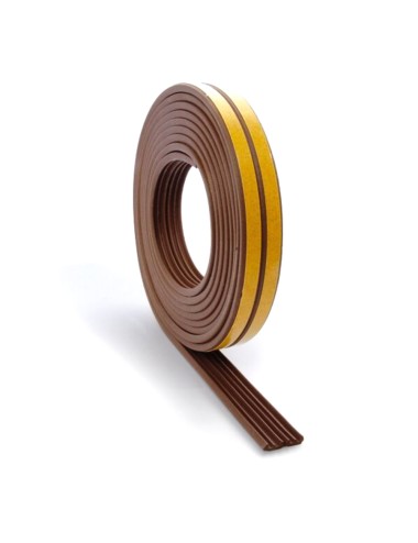 Burlete caucho tipo e marrón 9 mm x 6 m