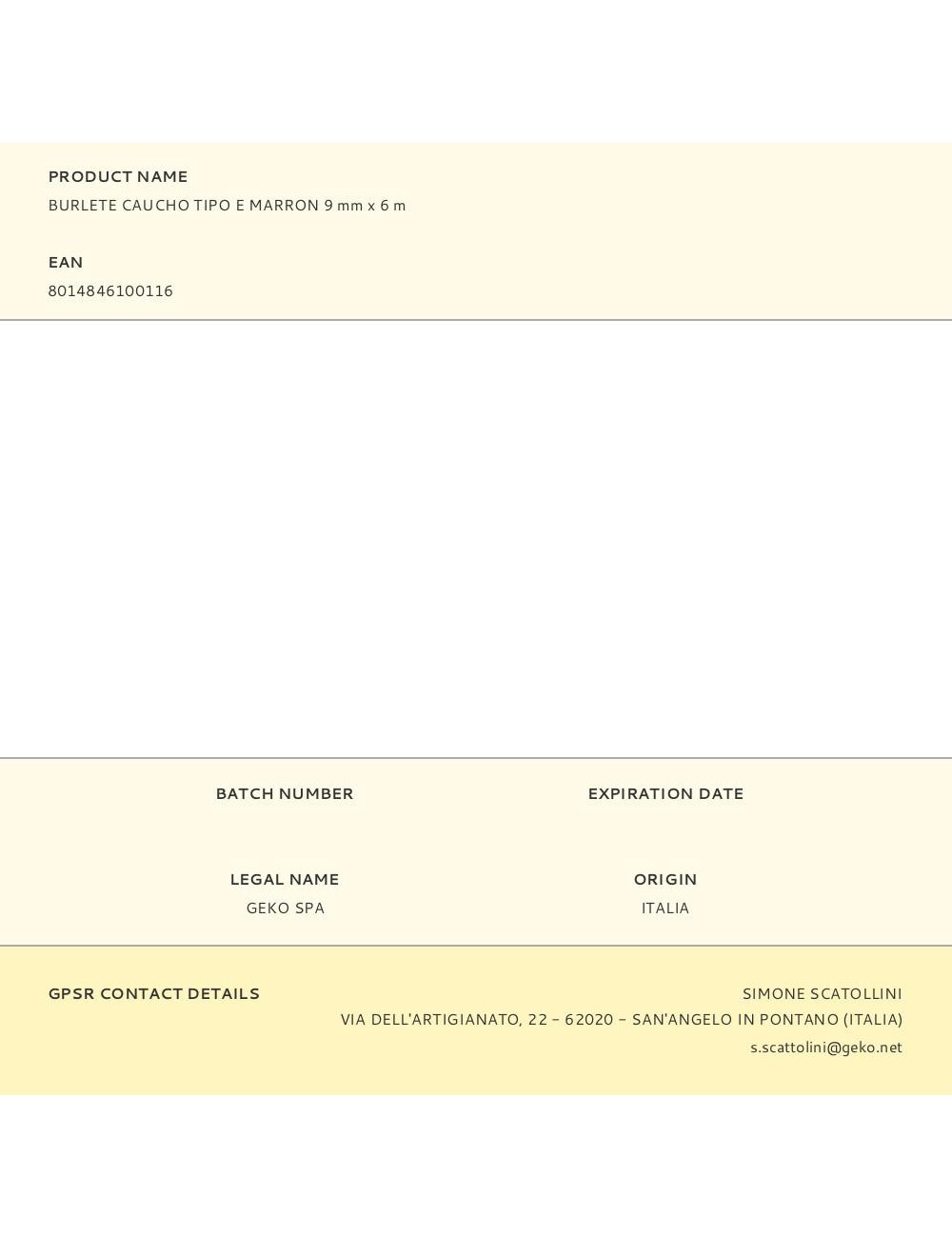 Burlete caucho tipo e marrón 9 mm x 6 m