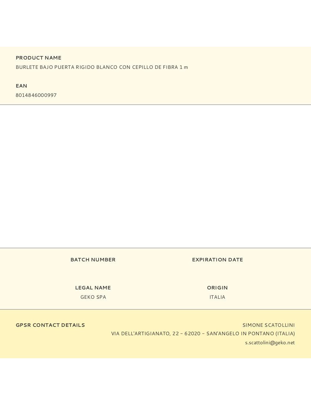 Burlete bajo puerta rigido blanco con cepillo de fibra 1 m