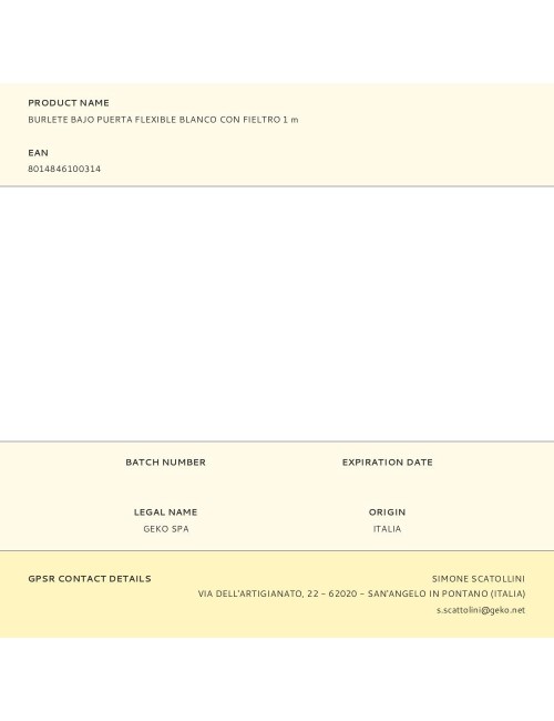 Burlete bajo puerta flexible blanco con fieltro 1 m