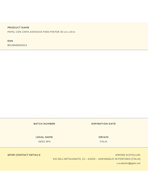 Papel con cinta adhesiva para pintor 30 cm x 20 m