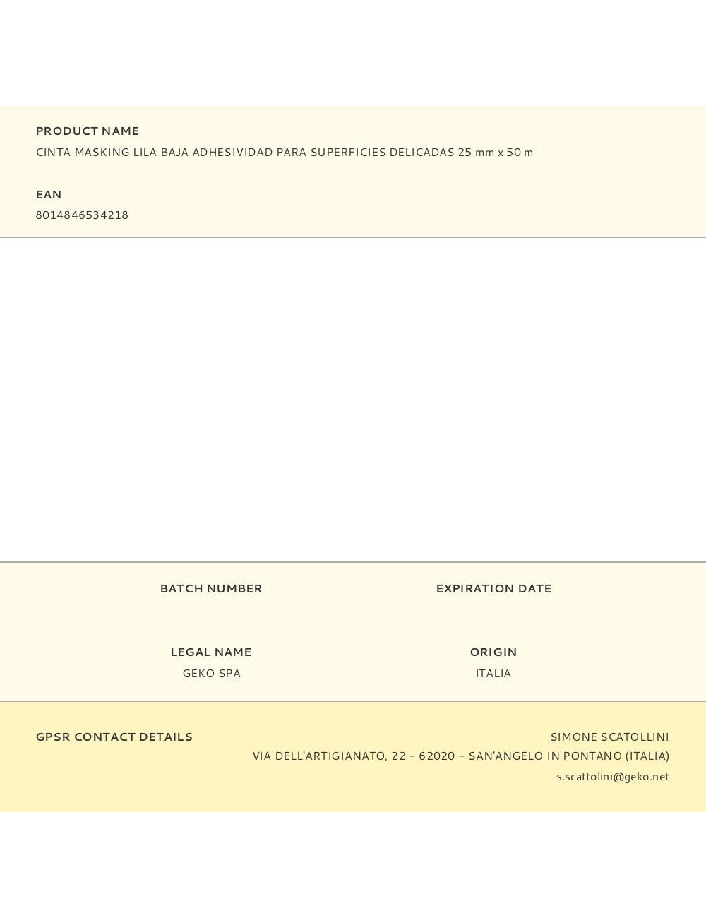 Cinta masking lila baja adhesividad para superficies delicadas 25 mm x 50 m