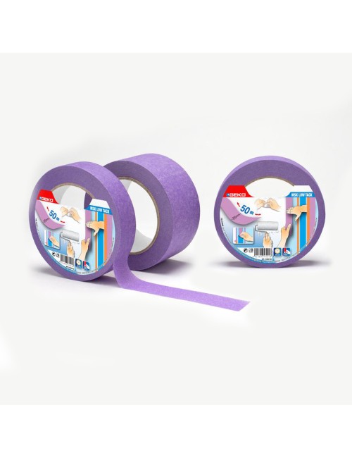 Cinta masking lila baja adhesividad para superficies delicadas 50 mm x 50 m