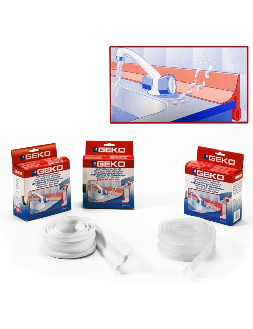 Guarnicion pvc para lavabos - fregaderos blanco 130 cm