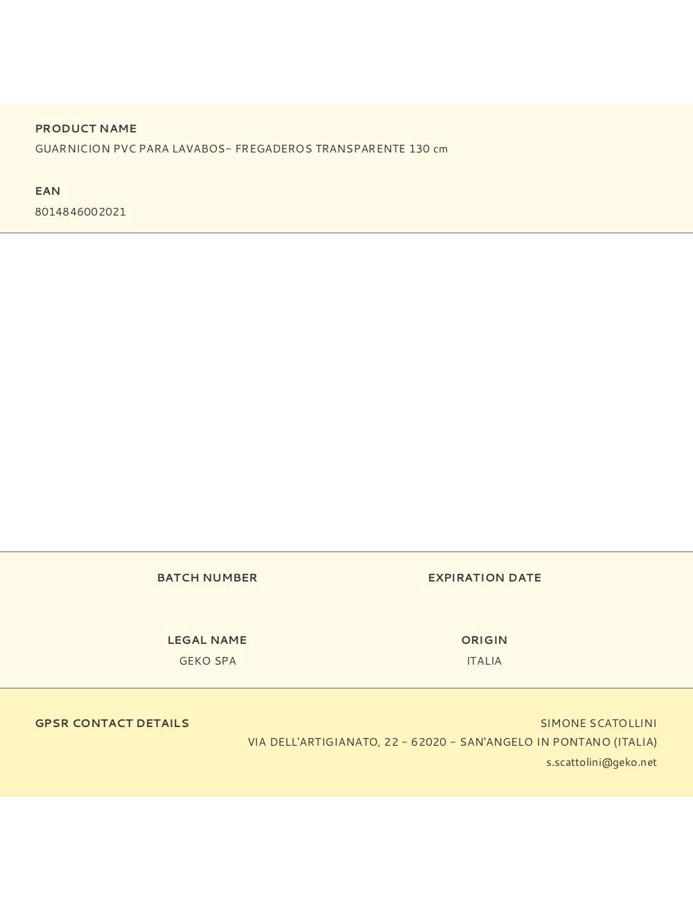 Guarnicion pvc para lavabos - fregaderos transparente 130 cm