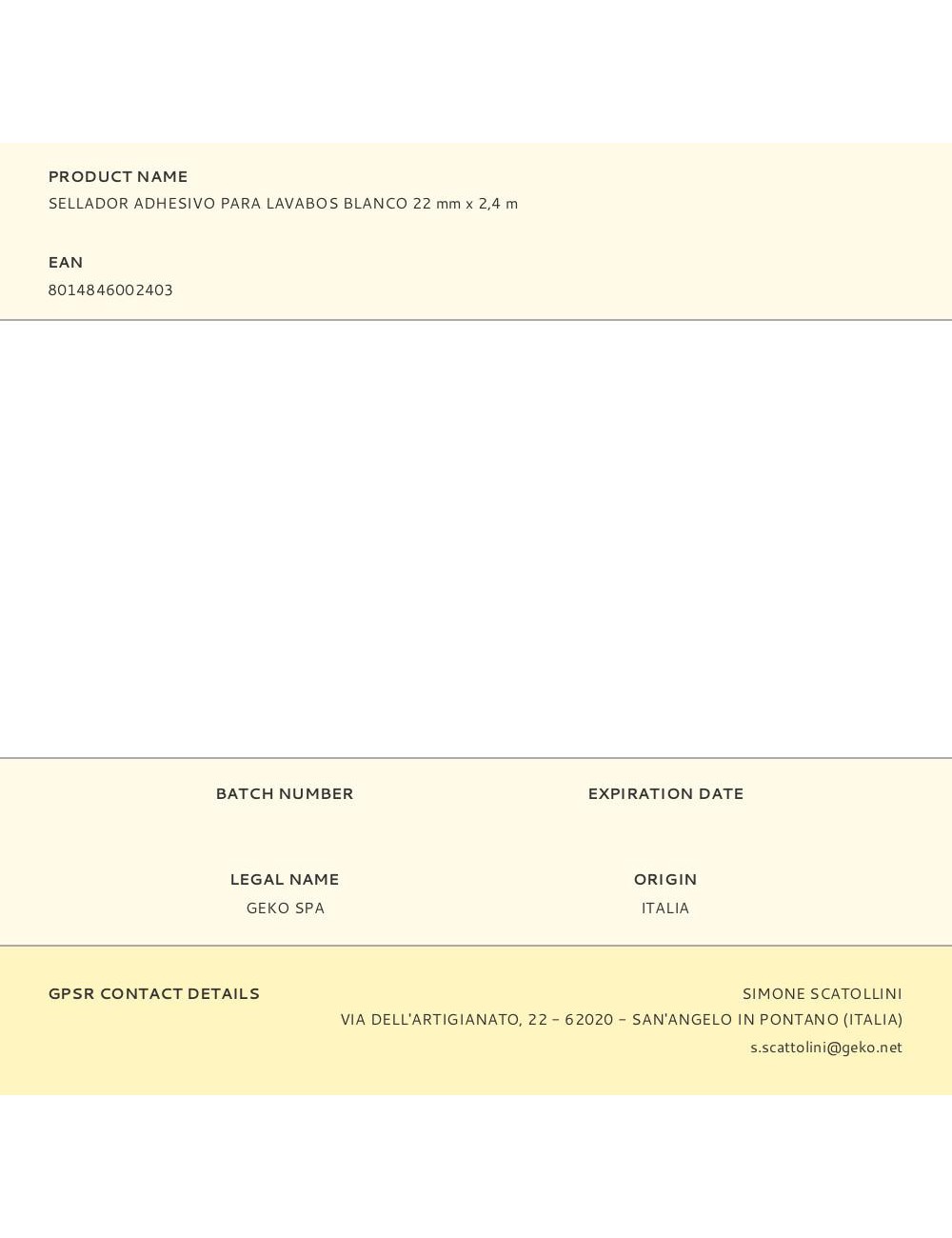 Sellador adhesivo para lavabos blanco 22 mm x 2,4 m