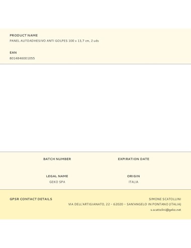 Panel autoadhesivo anti golpes 100 x 13,7 cm, 2 uds