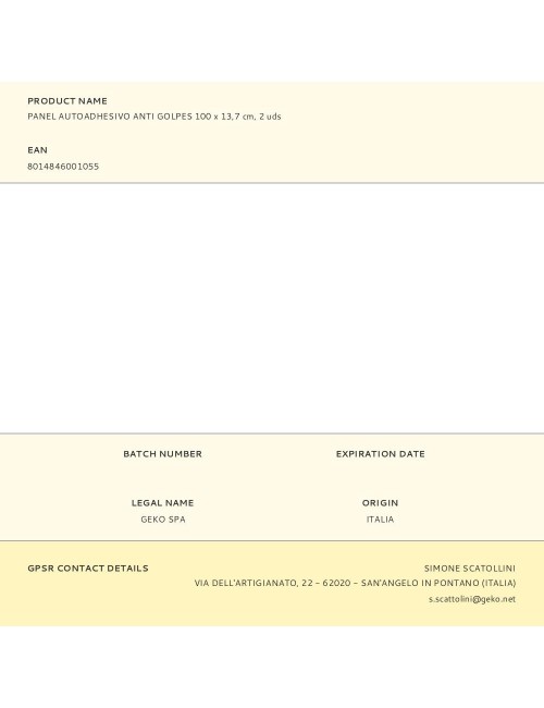 Panel autoadhesivo anti golpes 100 x 13,7 cm, 2 uds