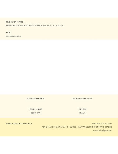 Panel autoadhesivo anti golpes 50 x 13,7 x 1 cm, 2 uds