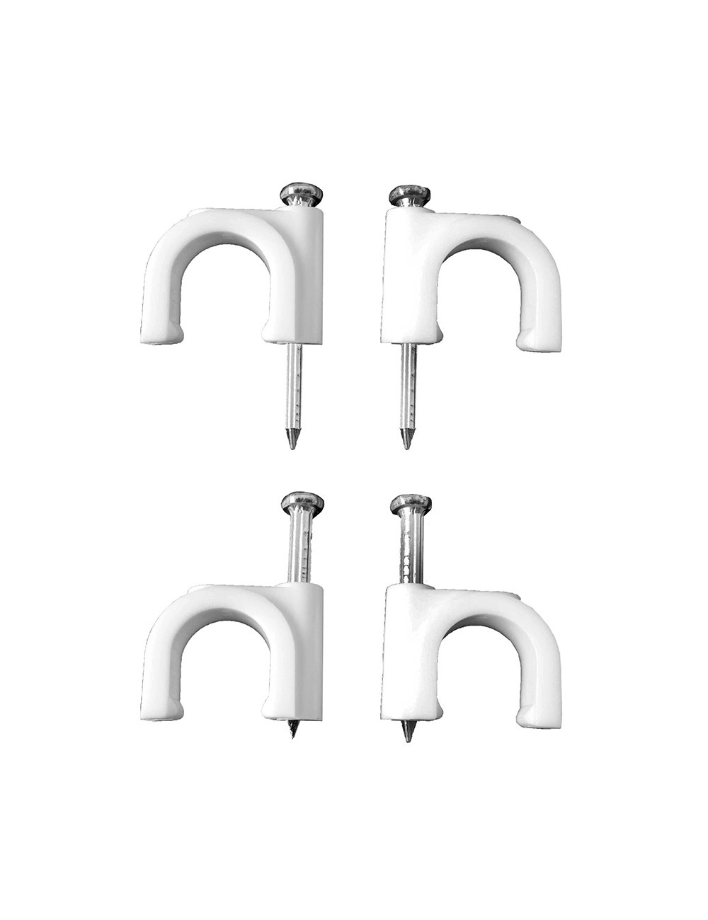 Grapa para cable manguera tubular 2 x 0,75 mm n°05, blanca, caja 100 uds