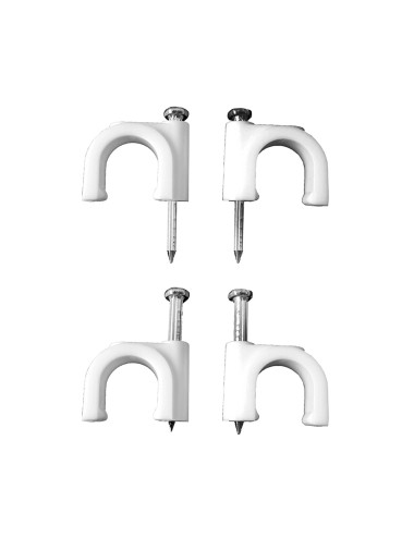 Grapa para cable manguera tubular 2 x 1,5 mm n°07, blanca, caja 100 uds