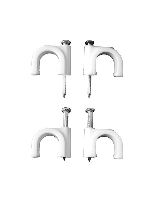 Grapa para cable manguera tubular 2 x 1,5 mm n°07, blanca, caja 100 uds