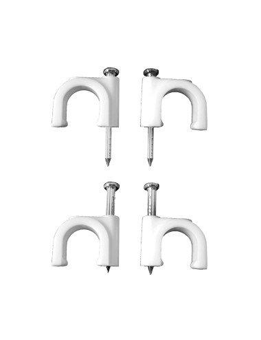 Grapa para cable manguera tubular 2 x 2,5 mm n°08, blanca, caja 100 uds