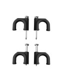 Grapa para cable manguera tubular 2 x 1,0 mm n°06, negra, caja 100 uds