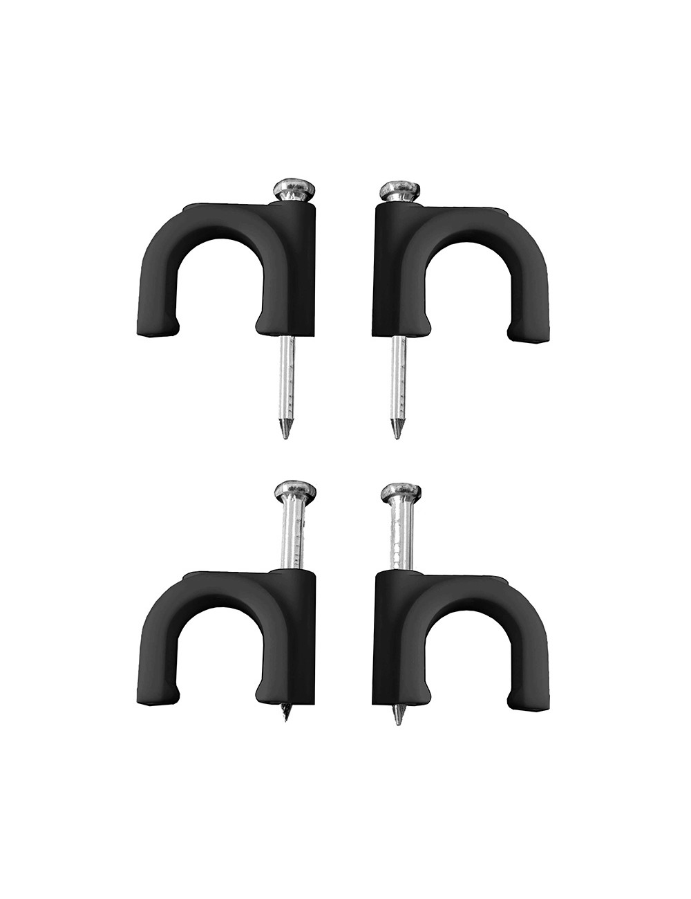 Grapa para cable manguera tubular 2 x 1,5 mm n°07, negra, caja 100 uds