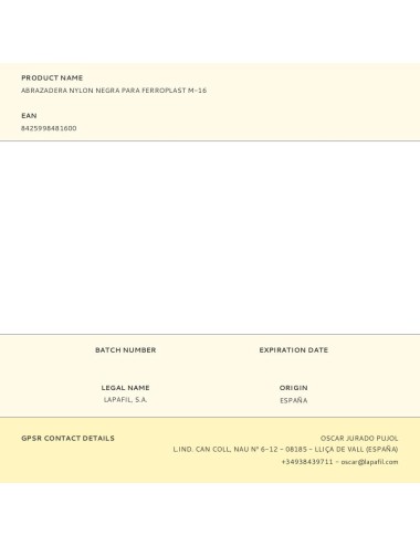 Abrazadera nylon negra para ferroplast m-16