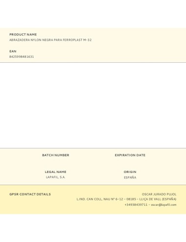 Abrazadera nylon negra para ferroplast m-32