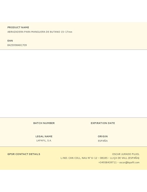 Abrazadera para manguera de butano 15-17mm