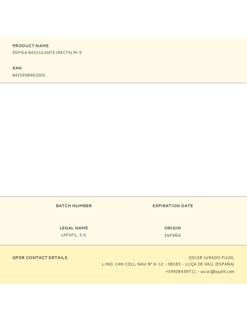 Espiga basculante (recta) m-5