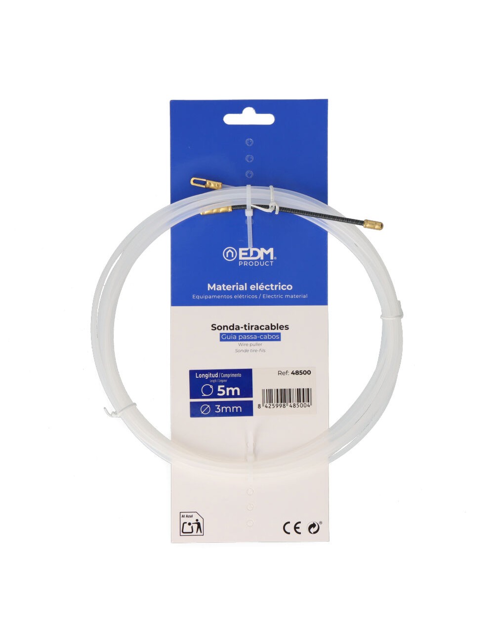 Sonda pasacables guía, nylon, 5 m x 3 mm