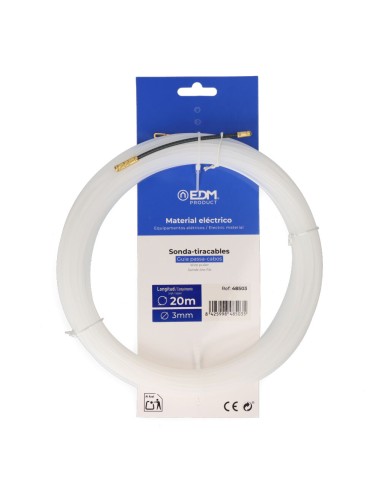 Sonda pasacables guía, nylon, 20 m x 3 mm