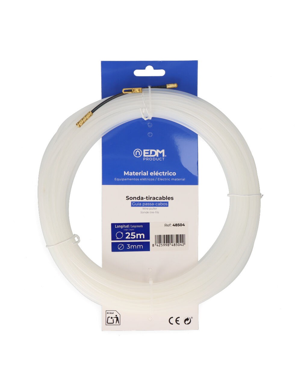 Sonda pasacables guía, nylon, 25 m x 3 mm