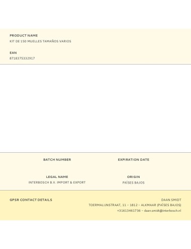 Kit de 150 muelles tamaños varios