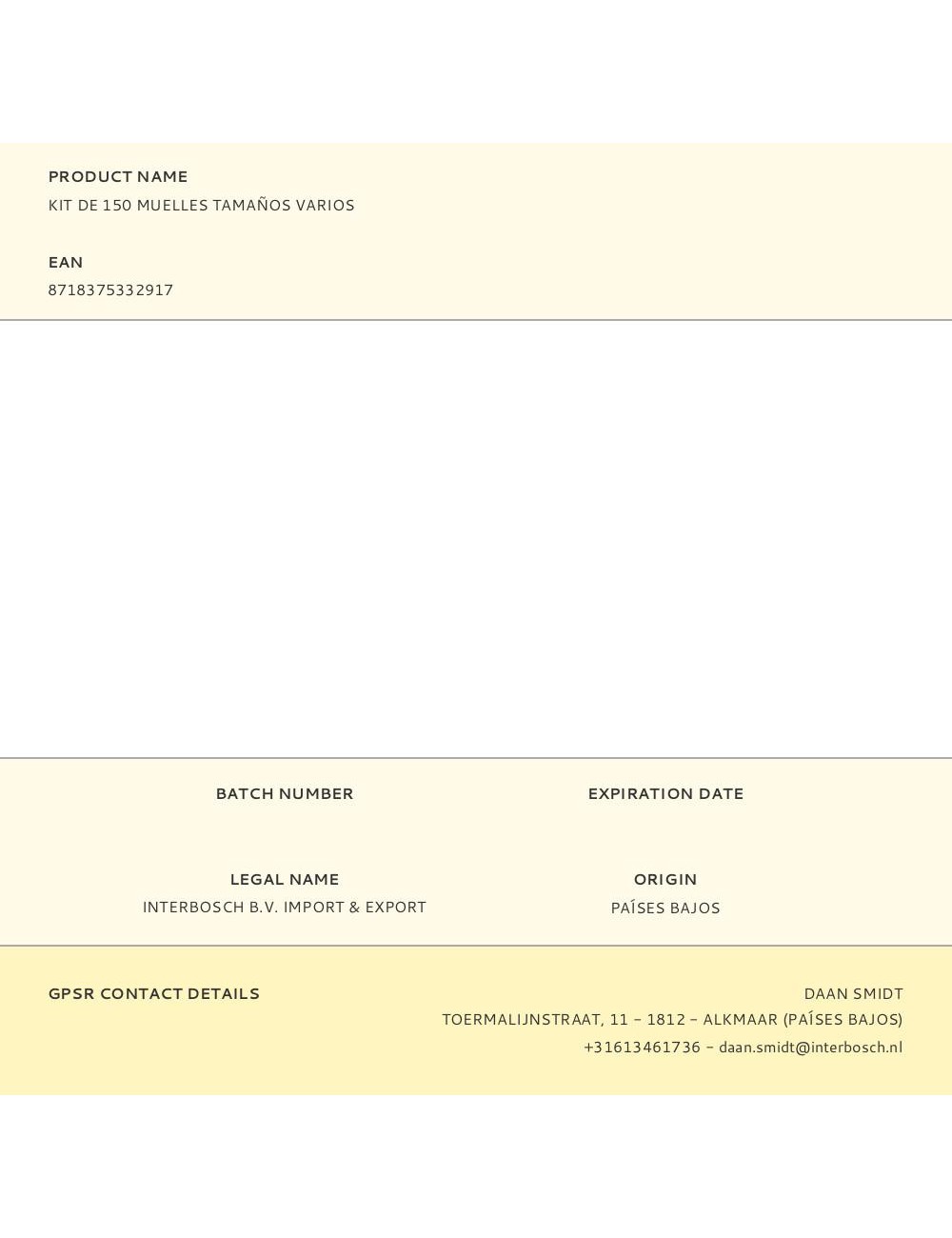 Kit de 150 muelles tamaños varios