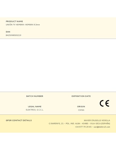 Unión tv hembra-hembra 9,5mm