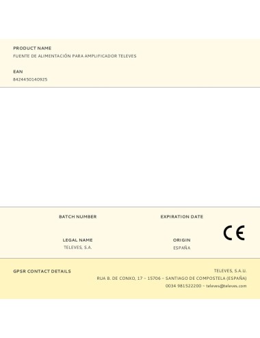 Fuente de alimentación para amplificador televes