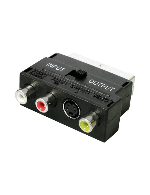 Adaptador euroconector entrada/salida a 3 rca hembra+svhs