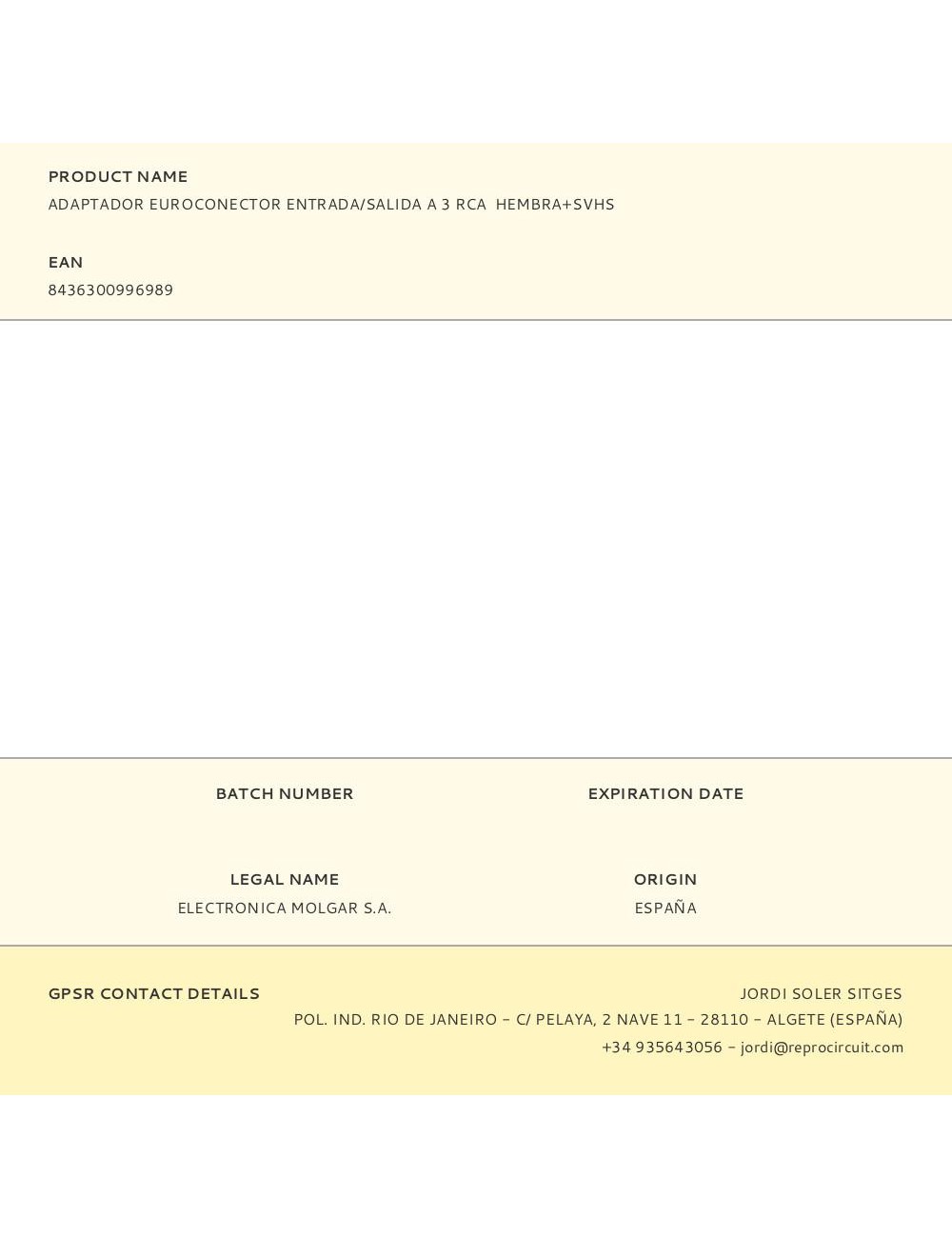 Adaptador euroconector entrada/salida a 3 rca hembra+svhs