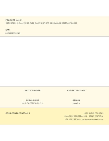 Conector-empalmador rj45 (para unificar dos cables) (retractilado)