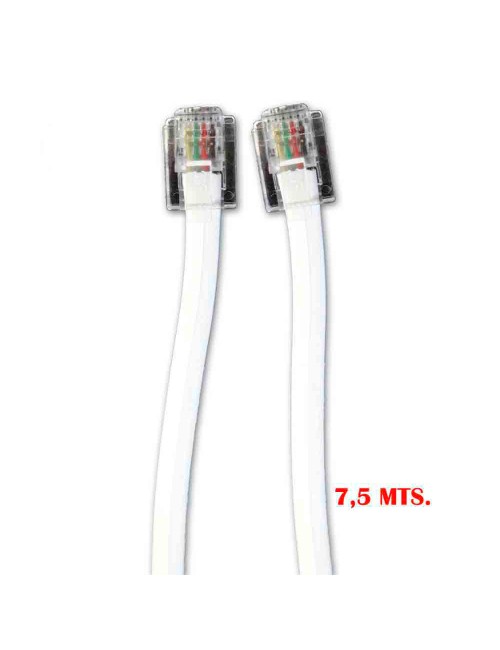 Prolongación telefónica 7,5m 4 vias macho-macho