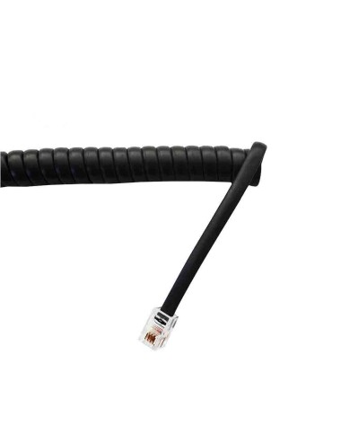 Prolongacion telefonica 4.5m 4 vias macho-macho mini negro rizada