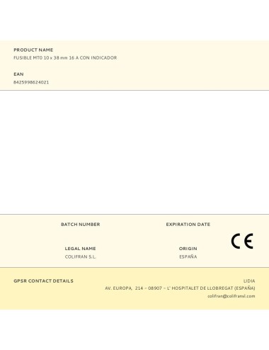 Fusible mt0 10 x 38 mm 16 a con indicador