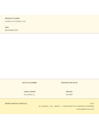 Fusible automovil 10a
