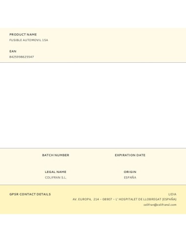 Fusible automovil 15a