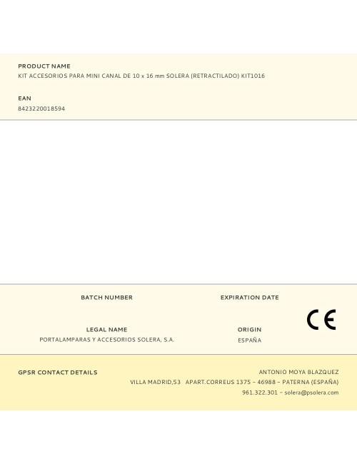 Kit accesorios para mini canal de 10 x 16 mm solera (retractilado) kit1016