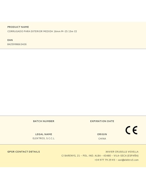 Corrugado para exterior medida 16mm m-25 15m ce