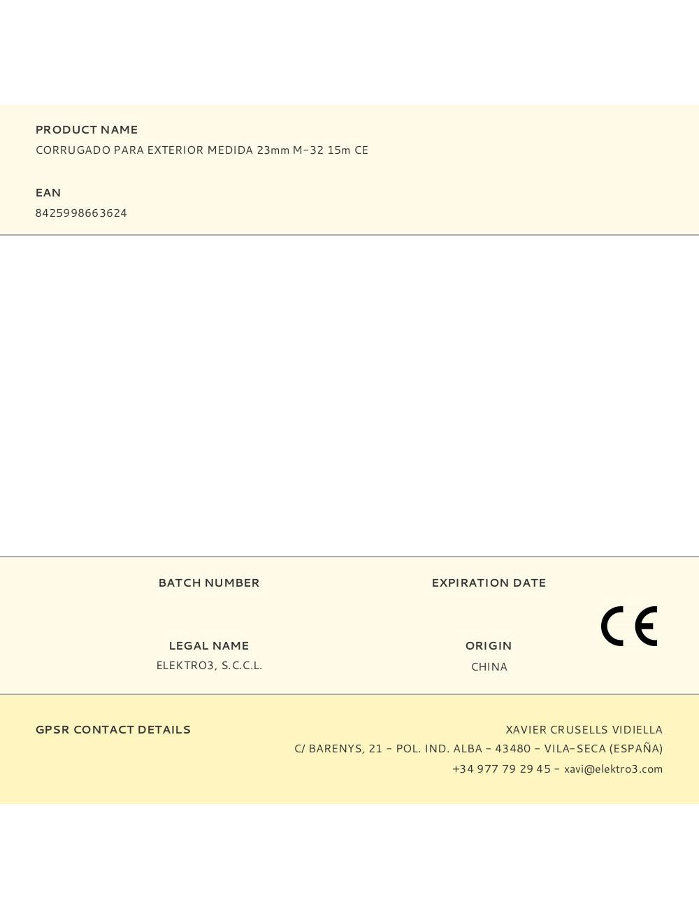 Corrugado para exterior medida 23mm m-32 15m ce