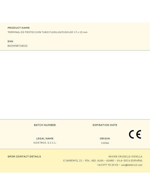 Terminal de proteccion tubo flexilux/flexiled 17 x 15 mm