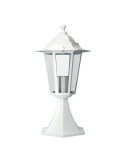 Aplique exterior zurich de aluminio y cristal e27 60 w sin bombilla, color blanco, pedestal