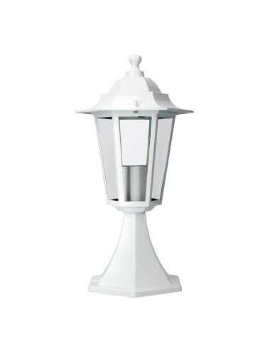 Aplique exterior zurich de aluminio y cristal e27 60 w sin bombilla, color blanco, pedestal