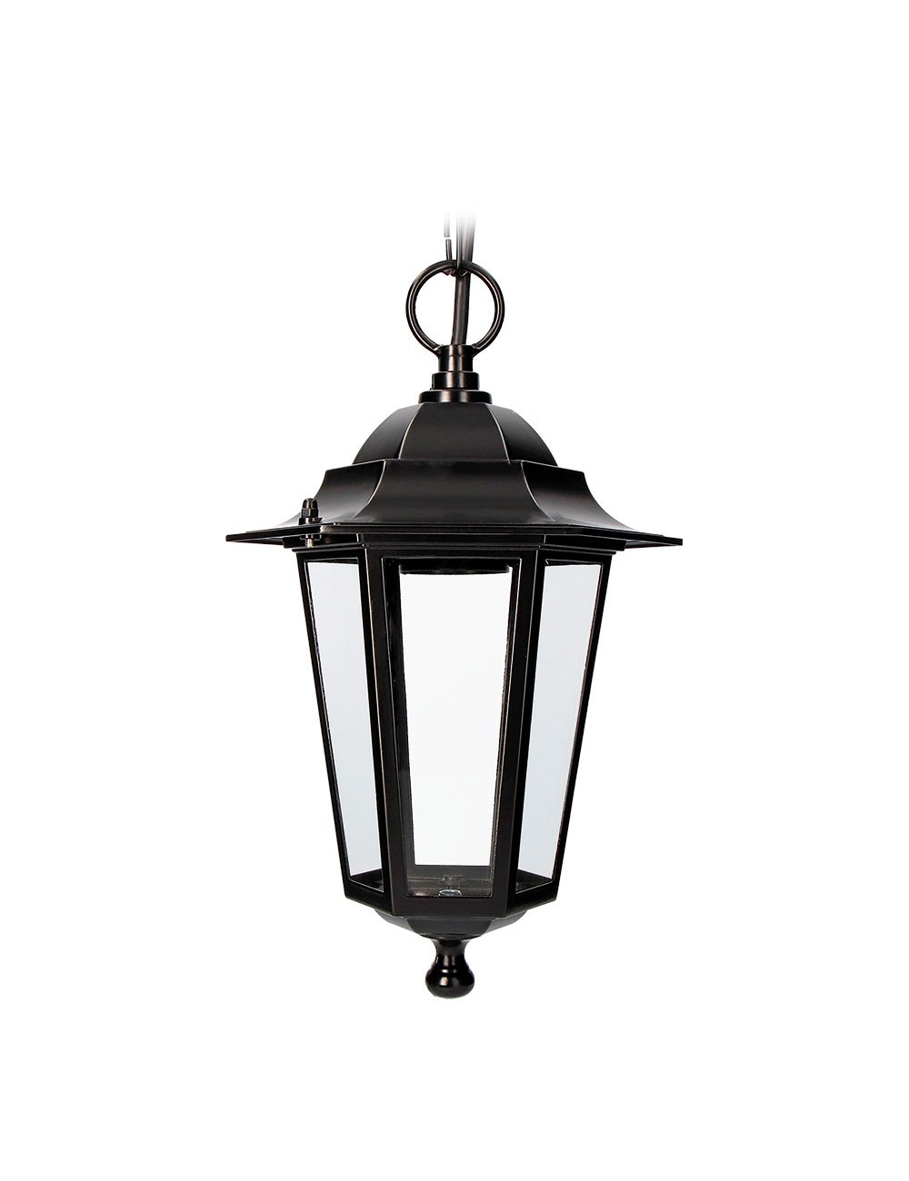 Aplique exterior zurich de aluminio y cristal e27 60 w sin bombilla, color negro, para techo