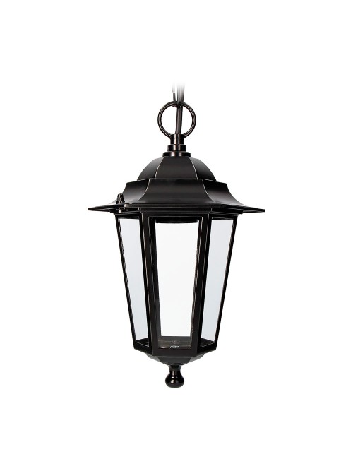 Aplique exterior zurich de aluminio y cristal e27 60 w sin bombilla, color negro, para techo