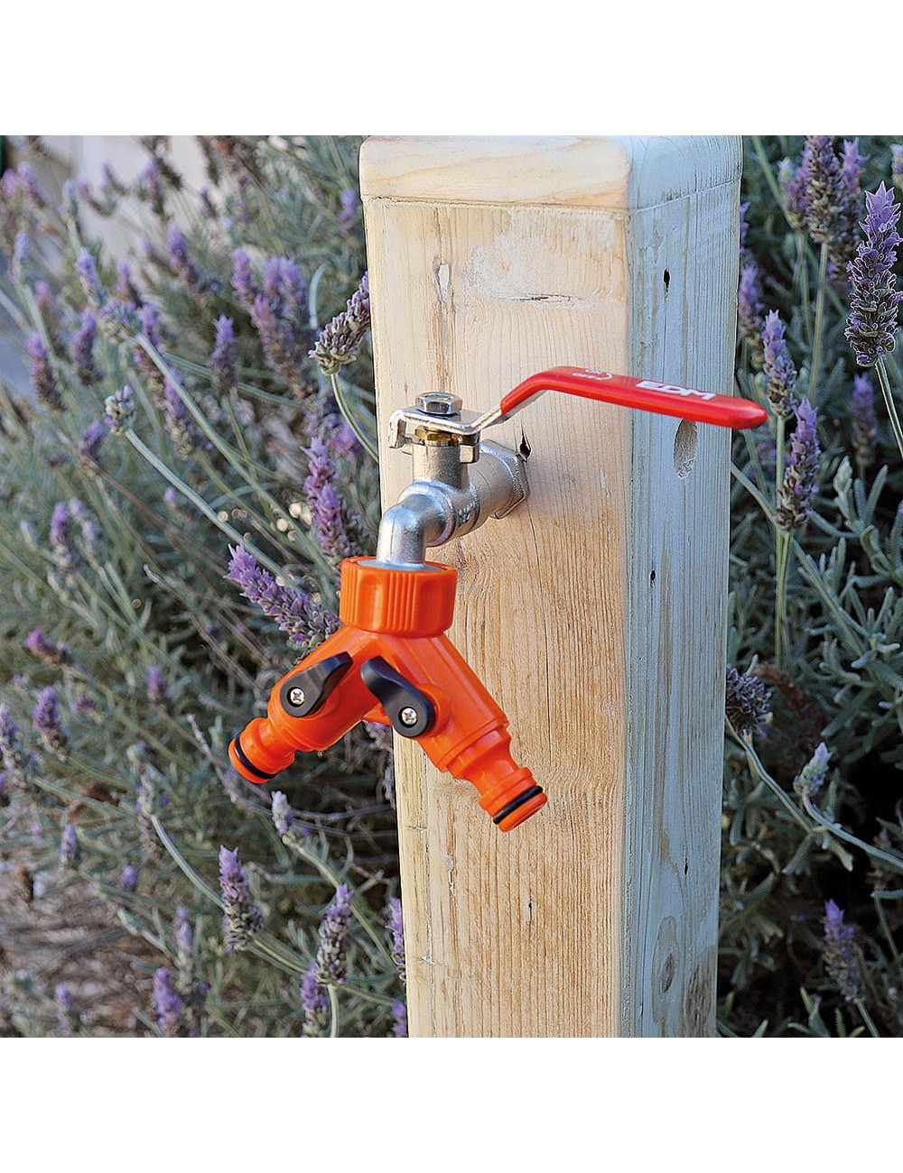 Manguito derivacion en "y" con dos llaves. para grifo de rosca 3/4" ø26,5mm